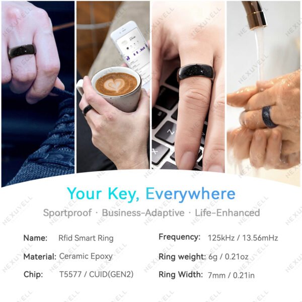 Opal Galaxy Fragment Inlay RFID Ring