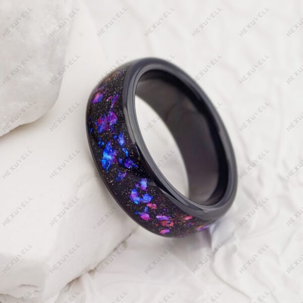 Orion Nebula Opal Galaxy Fragment Inlay RFID Ring