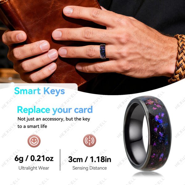 Orion Nebula Opal Galaxy Fragment Inlay RFID Ring