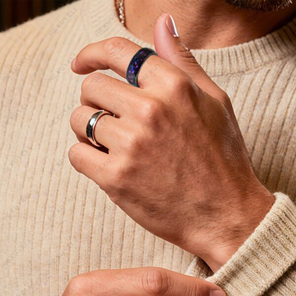 Orion Nebula Opal Galaxy Fragment Inlay RFID Ring