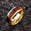 Gold-Plated Koa Wood Band Inlay RFID Ring