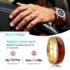 Gold-Plated Koa Wood Band Inlay RFID Ring