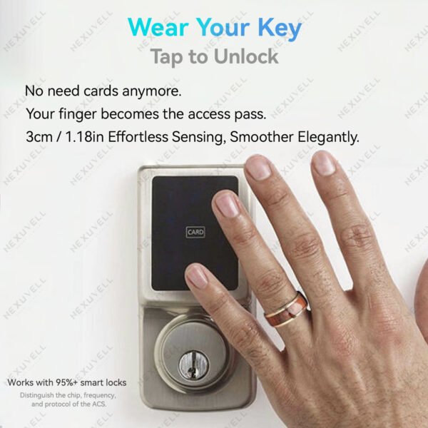 Gold-Plated Koa Wood Band Inlay RFID Ring
