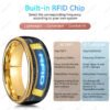 Gold-Plated Koa Wood Band Inlay RFID Ring