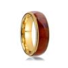 Gold-Plated Koa Wood Band Inlay RFID Ring
