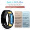 Black-Blue Carbon Fiber Inlay RFID Ring